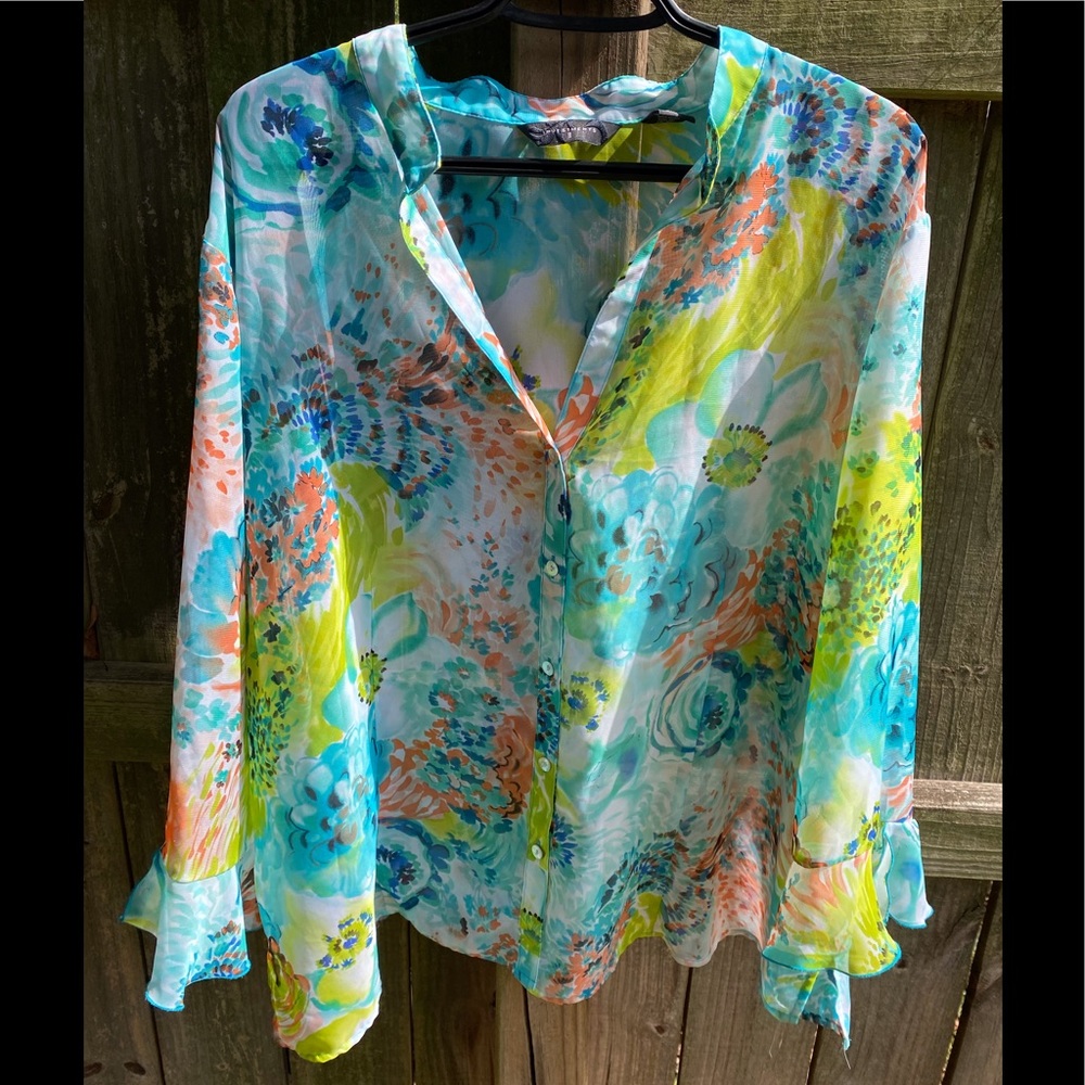 Investments II Button up Long Sleeve Blouse